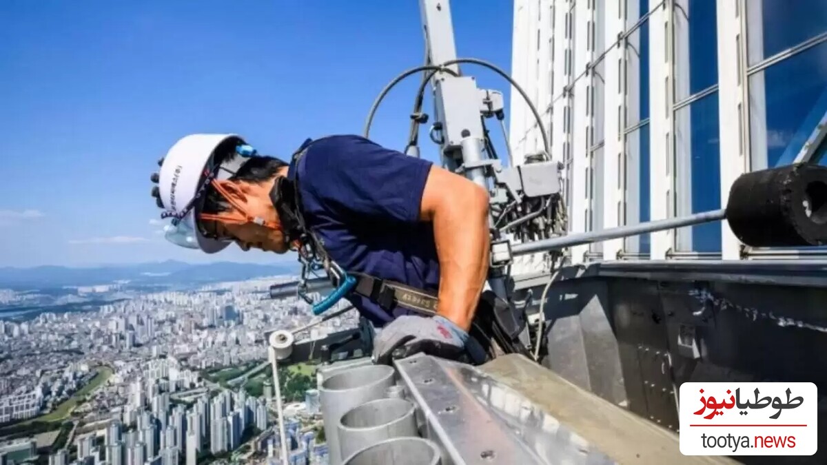 (ویدئو) تمیز کردن 42000 پنجره در برج 125 طبقه / جزئیات شستن شیشه با پور معدنی!