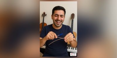 خلاقیت تحسین برانگیز و خنده‌دار " جوان ایرانی" در ساخت آهنگ با کمترین امکانات، خودکار بیک و کِش حماسه آفرید/ هنر نزد ایرانیان است و بس!