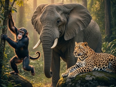 (ویدئو) مستند حیات وحش حیوانات/ این داستان: فیل، میمون، پلنگ