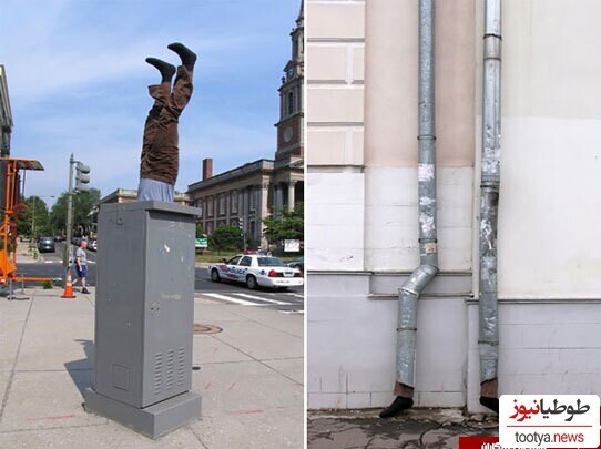 خلاقیت ترسناک یک هنرمند در تزئین شهر آمریکا