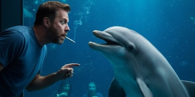 مستند حیات وحش؛ انتقامِ دلفین از مردی که در کنار دلفین سیگار می‌کشید!😉+فیلم