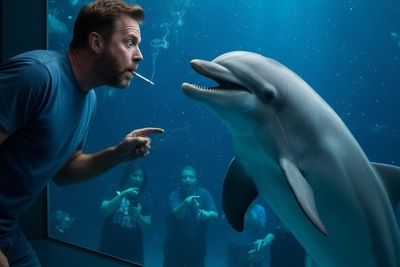 مستند حیات وحش؛ انتقامِ دلفین از مردی که در کنار دلفین سیگار می‌کشید!😉+فیلم