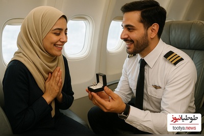 خلبان ایرانی هواپیما رو سپرد دست کمکش و این چنین رمانتیک از مسافر صندلی شماره 1 خواستگاری کرد😍+ویدیو