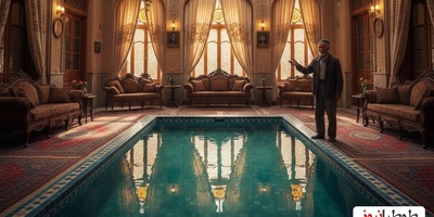 خداحافظی با استخرهای معمولی؛ رونمایی از «پذیراییِ آبی» توسط معمارِ نابغه یزدی!+ویدیو/ اوستا یه خسته نباشید جانانه خدمت شما😂