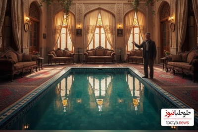 خداحافظی با استخرهای معمولی؛ رونمایی از «پذیراییِ آبی» توسط معمارِ نابغه یزدی!+ویدیو/ اوستا یه خسته نباشید جانانه خدمت شما😂