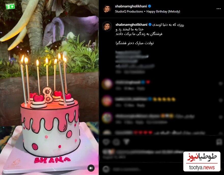 تولد دختر شبنم قلی خانی