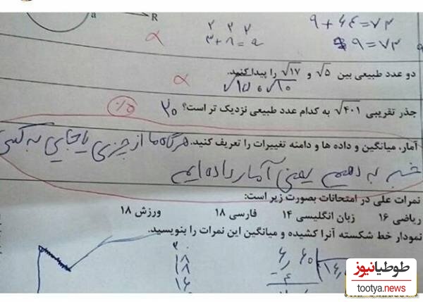 خلاقیت برگه امتحانی