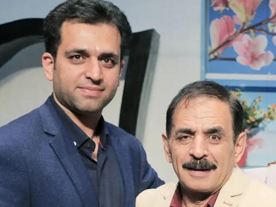 آقا رشید معروف در کنار همسر و فرزندان و نوه‌ی بانمکش/ جفت پسراشون مثل مادرشون قد بلند و رشیدن