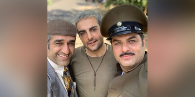 (عکس) قاب زیبایی از 3 بازیگر خوش تیپ ایرانی /حامد کمیلی، سام درخشانی و پژمان جمشیدی در پشت صحنه فیلم ارتش سری