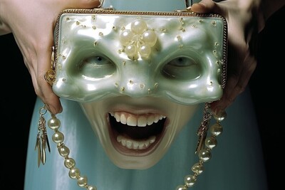 (تصاویر) خلاقیت عجیب و وحشت انگیز در طراحی کیف‌ های مجلسی زنانه با الهام از چهره انسان!