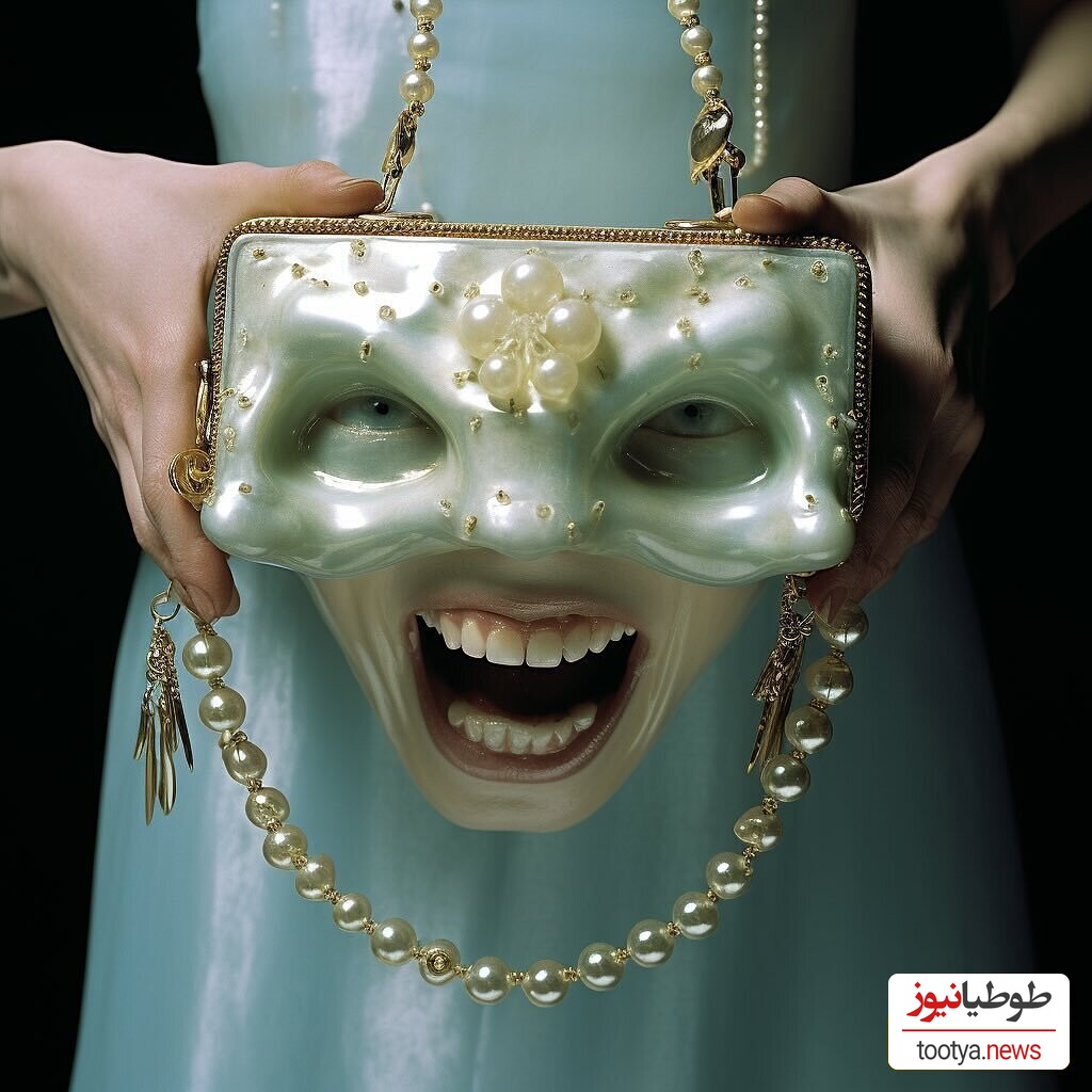 (تصاویر) خلاقیت عجیب و وحشت انگیز در طراحی کیف‌ های مجلسی زنانه با الهام از چهره انسان!