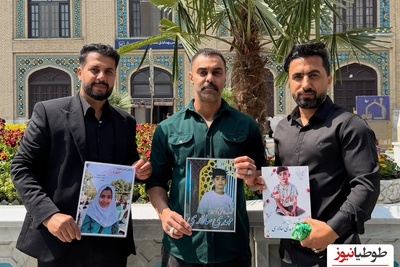 حضور مهدی ماهانی در⁨ مراسم غبارروبی ضریح مطهر امام رضا در کنار خانواده شهدای مدرسه میناب+عکس
