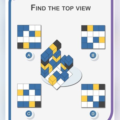 چالش روزانه‌ی باهوش شو!/ می دانید فقط 6 درصد مردم عادی میتوانند این چالش بازی  فکری را حل کنند/ ترتیب مکعب‌ها از بالا کدومه؟