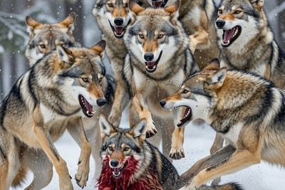 مستند حیات وحش/ رازبقا؛ حمله هولناک گله گرگ های وحشی به شغال