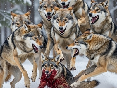 مستند حیات وحش/ رازبقا؛ حمله هولناک گله گرگ های وحشی به شغال
