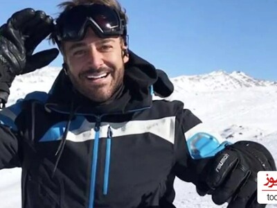 (ویدئو) اسکی روی برف آقای خاص سینمای ایران، رضا گلزار/ چقدرم حرفه ای اسکی بازی میکنه