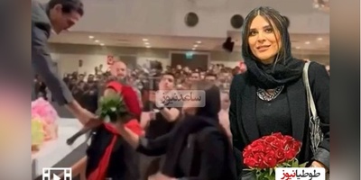 هر روز با لحظه‌ای خاص از کنسرت‌های ایرانی؛ امروز شنبه و عاشقانه‌ترین حرکت همایون شجریان در دادن دسته گل رز قرمز به سحر دولتشاهی وسط کنسرتش+ویدیو