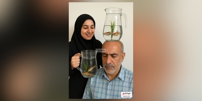 خلاقیت خنده‌دار " مادر ایرانی" در استفاده بهینه از همسر جان به جای تنگ ماهی حماسه ساز شد/ دیگه دغدغه عید و ماهی و سبزه رو نداشته باشین/100 درصد تضمینی😂