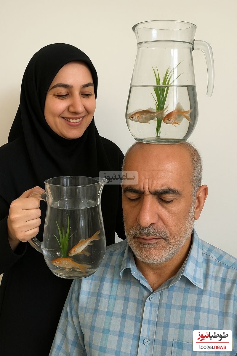 خلاقیت خنده‌دار " مادر ایرانی" در استفاده بهینه از همسر جان به جای تنگ ماهی حماسه ساز شد/ دیگه دغدغه عید و ماهی و سبزه رو نداشته باشین/100 درصد تضمینی😂