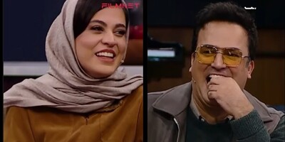 (ویدئو) تعریف تازه عروس سینمای ایران، شیدا خلیق از ظاهر همسرش، کیوان ساکت اف، در برنامه "شب آهنگی"/ حامد غش کرد از خنده😂