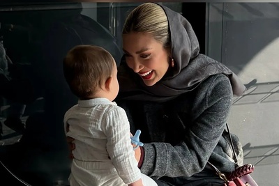 (عکس) طرح خاص بشقاب سنتی مینا مختاری، همسر بهرام رادان با تزئین گلبرگ