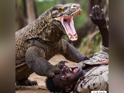 مستند حیات وحش/ رازبقا/ حمله هولناک اژدهای کومودو برای بلعیدن یک انسان درسته