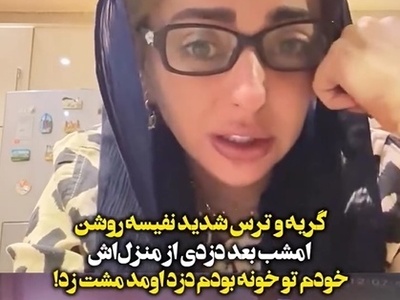 گریه‌های نفیسه روشن با توضیح ماجرای دزدی؛ خودم خونه بودم دزد یه لگد به در زد و دو تا مشت هم...+ویدیو