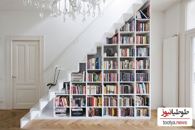 خلاقیت آقای نجار در طراحی کتابخانه و چیدمان خاص اتاق/ مغز طراح داخلی این اتاق رو واقعا باید طلا گرفت👌