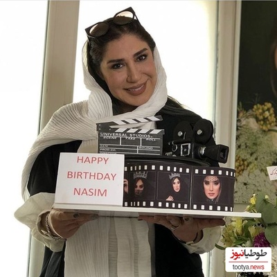 تیپ و استایل نسیم ادبی در جشن تولد 49 سالگی اش/ مبارکا باشه