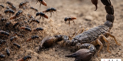 (ویدئو) مستند حیات وحش حیوانات/ نبرد هزار سوسک پرشی در مقابل عقرب