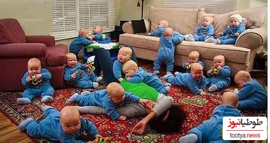 خلاقیت خنده دار یک مادر باهوش برای تشخیص 4 قلوهایش حماسه آفرید