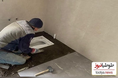 وقتی مهندس و بنّا با هم قهر می‌کنند؛ شاهکارِ قرن در  چیدمانسرویس بهداشتی!؛فقط ببینید روشویی رو کجا گذاشته😂+عکس