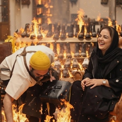 حماسه ای دیگر از نرگس محمدی: کم مونده بود کل مغازه رو به آتیش بکشه😂