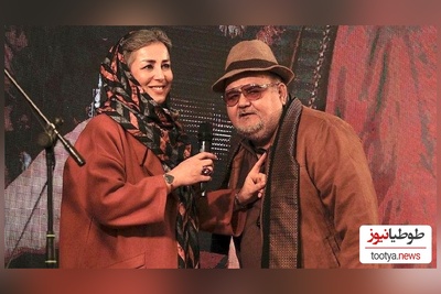 اکبر عبدی و همسرش در قابی صمیمانه