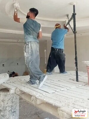 خلاقیت خنده دار اوستا گچ کار ایرانی برای بلند قدتر شدن حماسه‌ آفرید/ صدهزار آفرین به این مغز پر از ایده