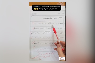 خلاقیت های خنده دار دانش آموز ایرانی در جمله سازی حماسه آفرید/ من آدم آرومیم بازی نکن با..