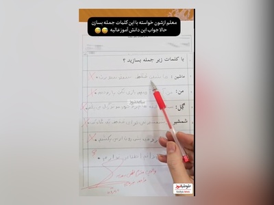 خلاقیت های خنده دار دانش آموز ایرانی در جمله سازی حماسه آفرید/ من آدم آرومیم بازی نکن با..