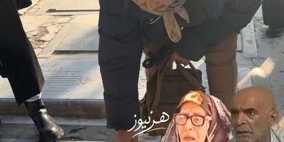 فیلم/ فاتحه خوانی شهربانو موسوی سر مزار سیروس گرجستانی/دلتنگی  «بی بی» برای «هاشم» سریال متهم گریخت تصویری که دل بسیاری را لرزاند!