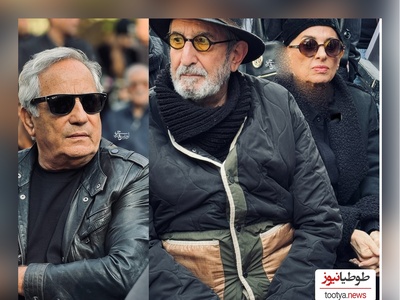 نگاهی به حضور دلگرم کننده و احساسی شهره سلطانی، پرواز همای، شیوا مکینیان، مجید مظفری علی نصیریان، فرهاد آئییش، مائده طهماسبی و آقای ممیزی با تیپ و استایل مشکی در مراسم خاکسپاری هادی مرزبان