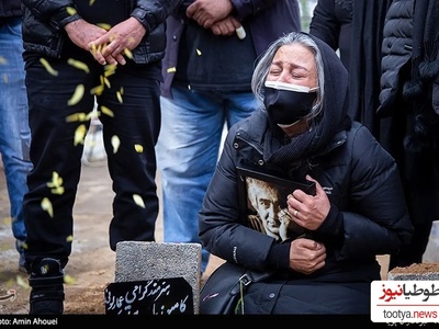 حضور سروش صحت، جعفر پناهی و سایر هنرمندان مشهور در مراسم خاکسپاری همسر نسرین مرادی بازیگر سریال نون خ +عکس