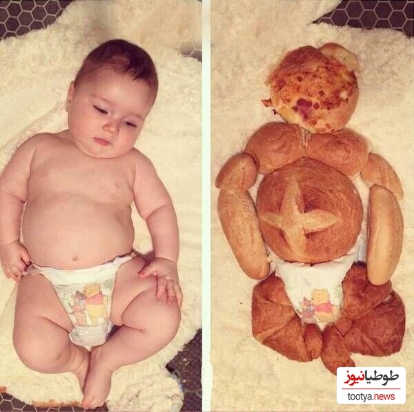 خلاقیت مادر برای خوردنی نشون دادن کودک خود!