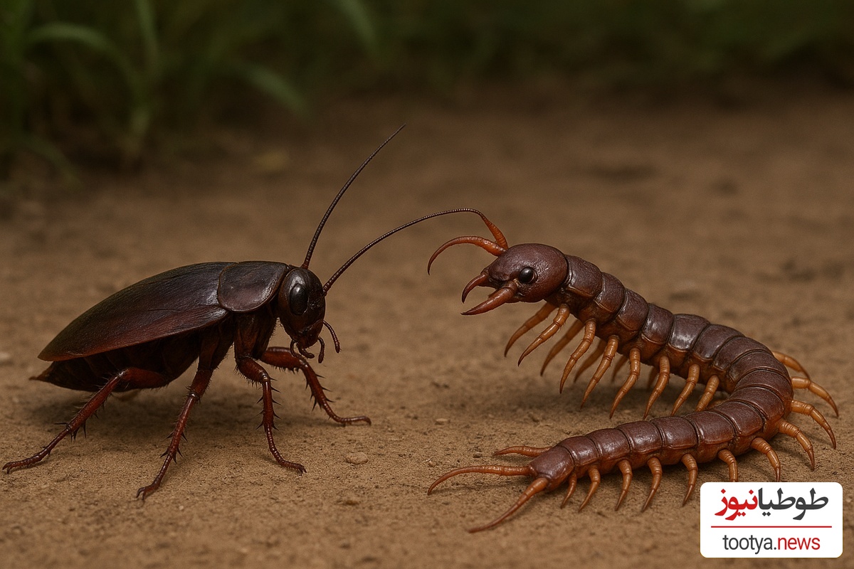 فیلم/ مستند حیات وحش حیوانات / نبرد سوسک و هزارپا