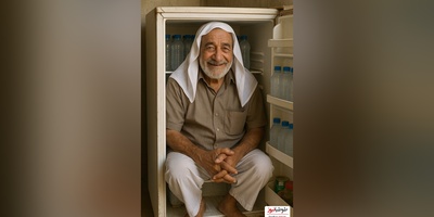 خلاقیت خنده دار بَقال اهوازی برای فرار از گرمای 50 درجه ثابت کرد هنر نزد ایرانیان است وبس!