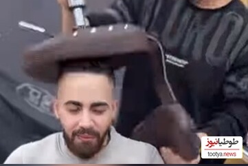 ابتکار خنده‌دار یک آرایشگر برای تبلیغ کیفیت کارش مرزهای تبلیغات رو کلا از بین برد+ویدیو/ اولین حضور در این مغازه= آخرین لحظات زندگی در این دنیا🤣