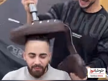 ابتکار خنده‌دار یک آرایشگر برای تبلیغ کیفیت کارش مرزهای تبلیغات رو کلا از بین برد+ویدیو/ اولین حضور در این مغازه= آخرین لحظات زندگی در این دنیا🤣