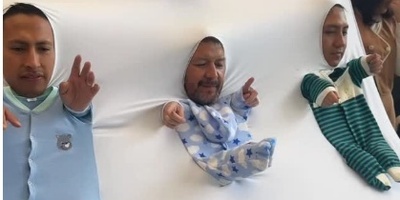 جذابترین جشن تعیین جنسیت سال؛ ابتکار بامزه‌ایی که مهمانان را تا مرز غش کردن از خنده زیاد برد+ویدیو