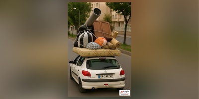 خلاقیت خنده‌دار جوان ایرانی در حمل لوله پلیکا با 206 حماسه ای آفرید تاریخی/ هنر نزد ایرانیان است و بس