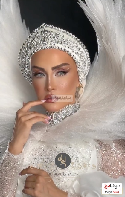 استایل فرشته و پری‌گونه حدیث فولادوند در لباسی منحصربفرد با دنباله‌ای از جنس ساتن به رنگ پرچم ایران+ویدیو/ درخشان و چشم‌نواز😍