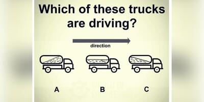 چالش روزانه‌ی باهوش شو!/ می دانید فقط 4 درصد مردم عادی میتوانند این چالش بازی فکری را حل کنند/ کدام کامیون در حال حرکته؟