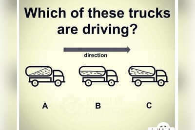 چالش روزانه‌ی باهوش شو!/ می دانید فقط 4 درصد مردم عادی میتوانند این چالش بازی فکری را حل کنند/ کدام کامیون در حال حرکته؟